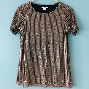 1920s Glam Sequin Gold Top